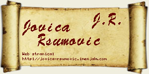 Jovica Ršumović vizit kartica